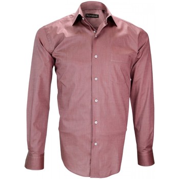 Vêtements Homme Chemises manches longues Emporio Balzani chemise fil a fil firenze rose Rose