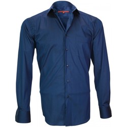 Vêtements Homme Chemises manches longues Andrew Mc Allister chemise en popeline bristol bleu Bleu