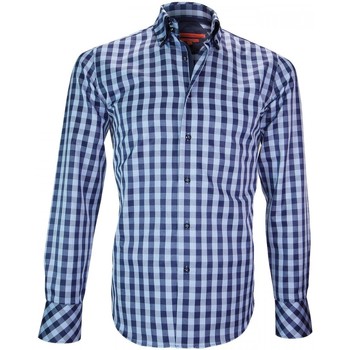 Vêtements Homme Chemises manches longues Andrew Mc Allister chemise double col cardiff bleu Bleu