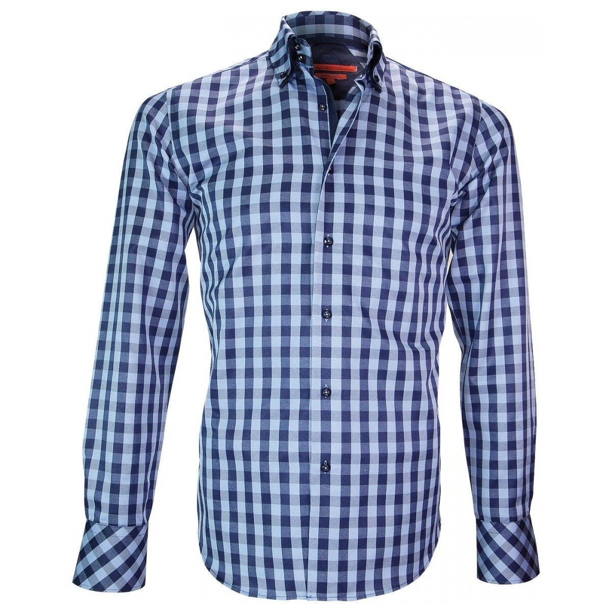Vêtements Homme Chemises manches longues Andrew Mc Allister chemise double col cardiff bleu Bleu