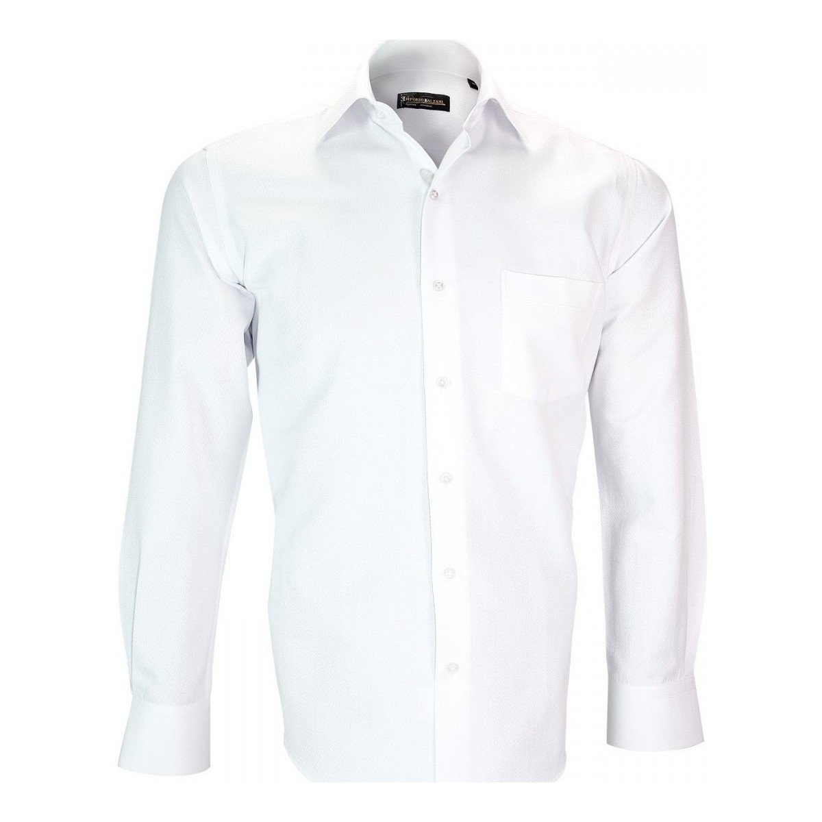 Vêtements Homme Chemises manches longues Emporio Balzani chemise tissu jacquard syracuse blanc Blanc