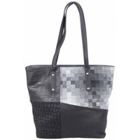 Sacs Femme Cabas / Sacs shopping Patrick Blanc Sac cabas trapèze  motif patchwork noir gris Multicolore