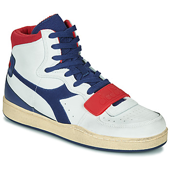 Chaussures Homme Baskets montantes Diadora MI BASKET USED Blanc / bleu / rouge
