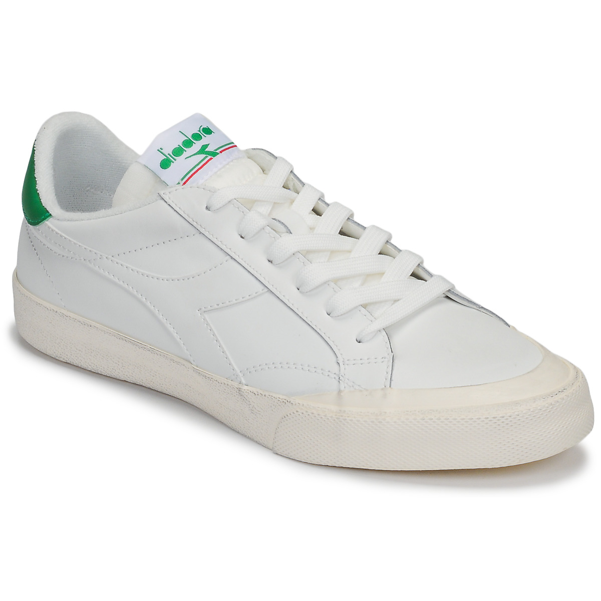 Chaussures Femme tenis diadora logo-print code masculino LET MELODY LEATHER DIRTY Blanc / vert