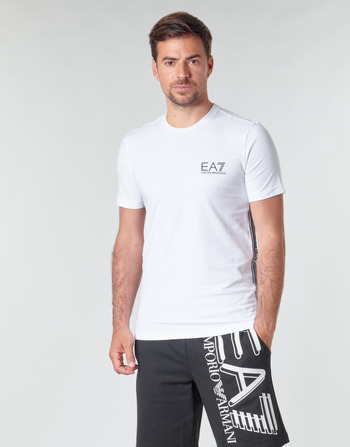 Vêtements Homme T-shirts manches courtes Emporio Armani EA7 TRAIN LOGO SERIES M TAPE TEE ST Blanc