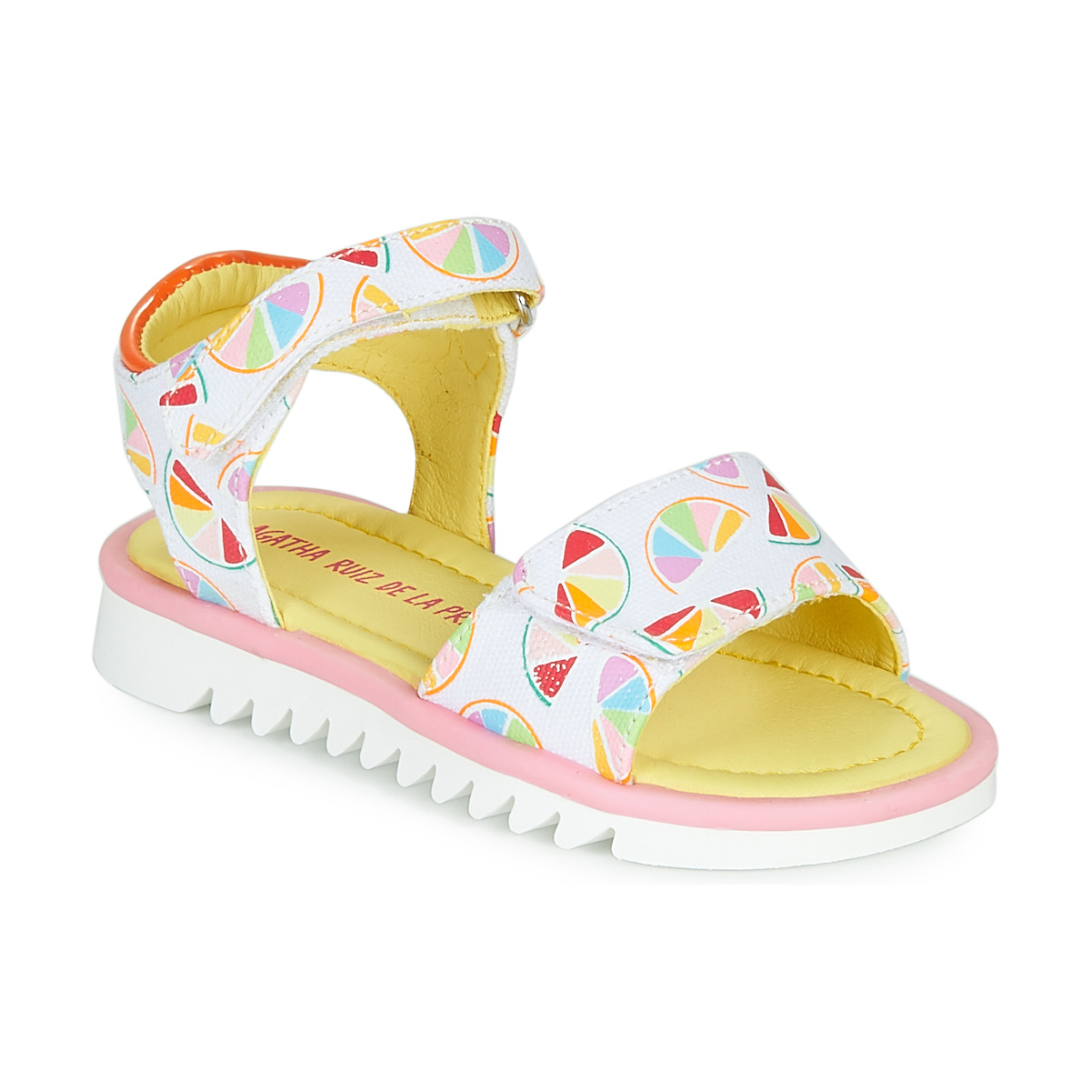 Chaussures Fille Sandales et Nu-pieds Agatha Ruiz de la Prada SMILES Blanc / Multicolor