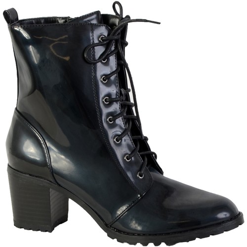 Chaussures Femme walking Boots The Divine Factory Bottine Lacet Noir