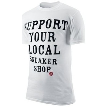 Vêtements Homme T-shirts manches courtes Air Red Jordan T-shirt Support your local sneaker shop Blanc