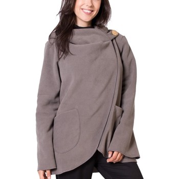 Vêtements Femme Vestes Coton Du Monde polaire à capuche ethnique OTTAWA grise Gris
