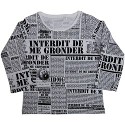 Vêtements Enfant Футболка женская calvin klein studded mirror monogram logo v-neck t-shirt Interdit De Me Gronder NEWSPAPER Blanc