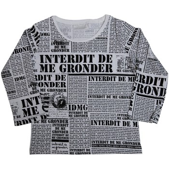 Vêtements Enfant T-shirts manches longues Interdit De Me Gronder NEWSPAPER Blanc