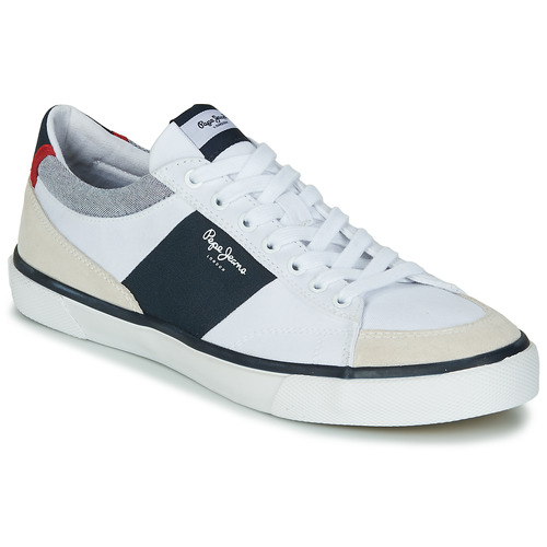 Pepe jeans KENTON Blanc - Chaussures Baskets basses Homme 49,99 €