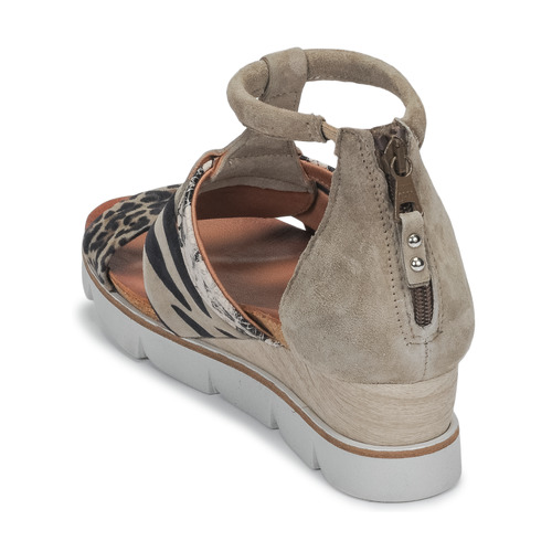 Mjus Tapasita Taupe / Léopard - Livraison Gratuite- Chaussures Sandale Femme 10900
