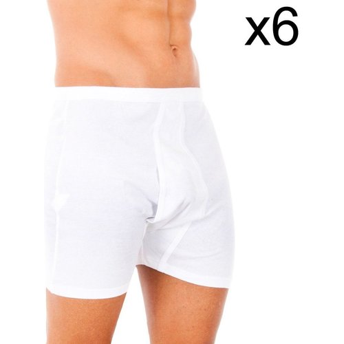 Sous-vêtements Homme Boxers Abanderado Pack-6 100% classique boxeur de coton Blanc