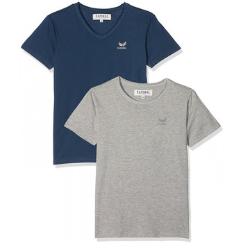 Vêtements Garçon T-shirts manches courtes Kaporal Pack de 2 T-Shirts Garçon Rift Gris/Bleu Multicolore