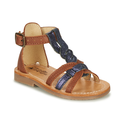 Chaussures Fille Sandales et Nu-pieds Citrouille et Compagnie GITANOLO Marine / camel