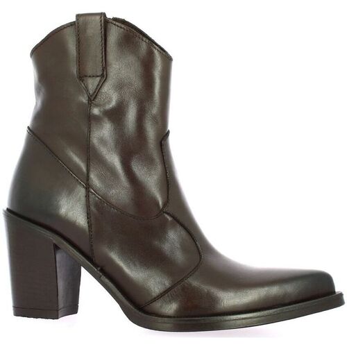 Chaussures Femme Bottes Emanuele Crasto check Boots cuir Marron