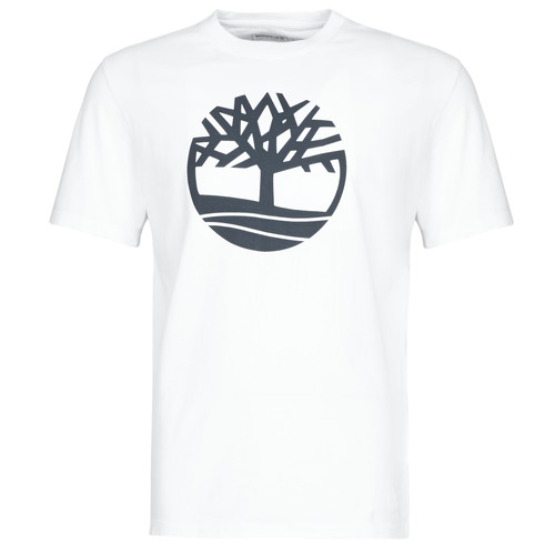 T-shirts Manches Courtes Timberland SS KENNEBEC RIVER BRAND TREE TEE Blanc - Livraison Gratuite 