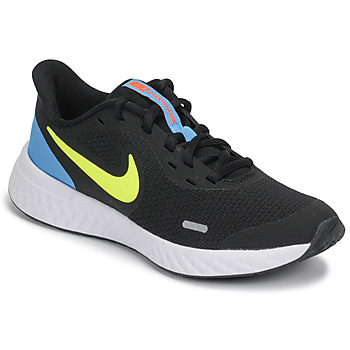 Nike REVOLUTION 5 GS Noir / Jaune / Bleu - Chaussures Chaussures-de-sport  Enfant 69,56 €