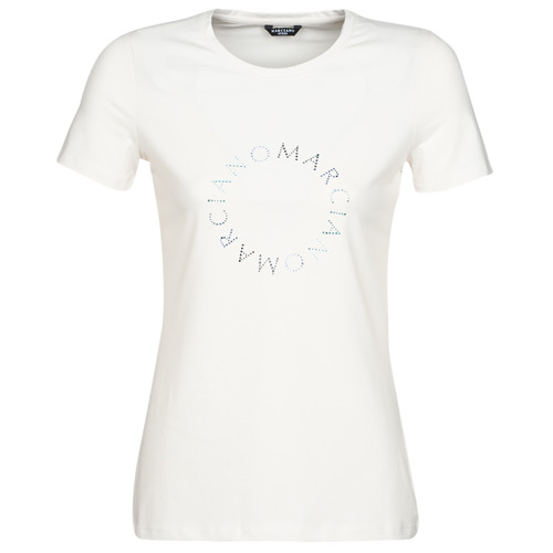 T-shirts Manches Courtes Marciano ICED LOGO TEE Blanc / Bleu - Livraison Gratuite 