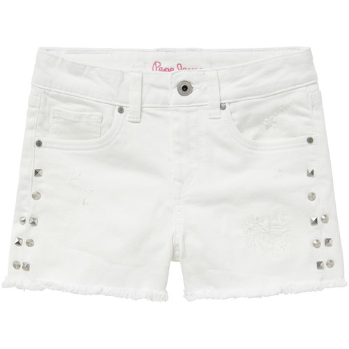 Shorts & Bermudas Fille Pepe jeans ELSY Blanc - Livraison Gratuite 