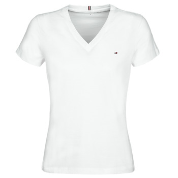 Vêtements Femme T-shirts manches courtes Tommy son Hilfiger HERITAGE V-NECK TEE Blanc