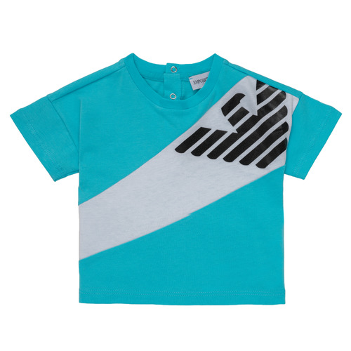 Vêtements Garçon T-shirts Summer courtes Emporio Armani Alois Bleu / Blanc