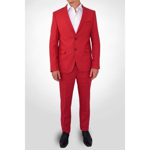 Kebello Costume en linH Rouge 46V-38P Rouge - Vêtements Costumes Homme  89,00 €