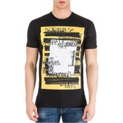 Ringer-T-Shirt in Gelb mit College-Motiv