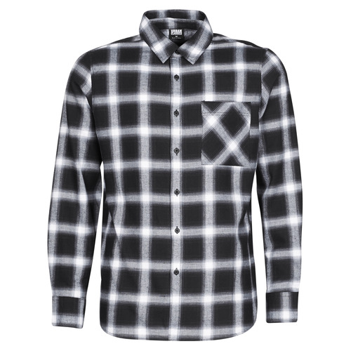 Vêtements Homme Chemises Fleece longues Urban Classics TOBI Noir / Blanc