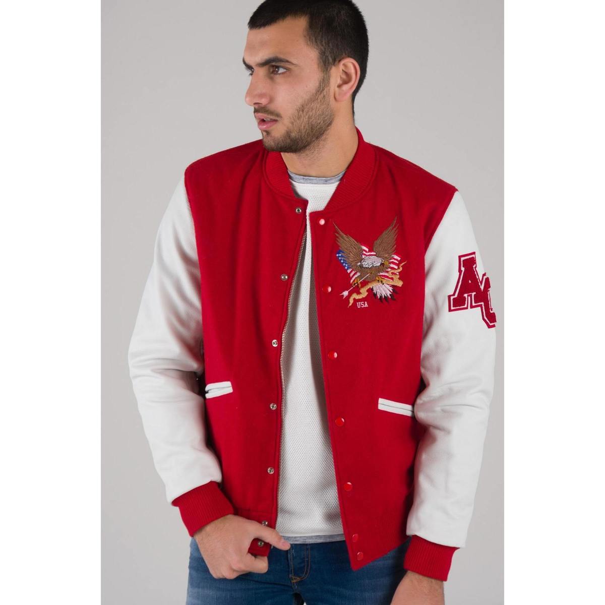 Vêtements Homme Blousons American College REF 71 RED/WHITE Rouge