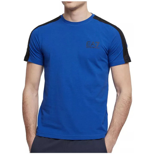 Vêtements Homme T-shirts & Polos Emporio Armani Kids logo-patch metallic T-shirt Blau Tee-shirt Bleu