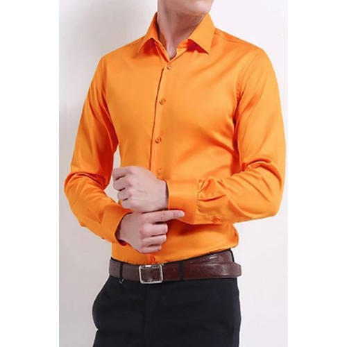 Vêtements run Chemises manches longues Kebello Chemise classique Orange H Orange
