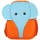 Sacs Enfant Cartables Maskot Grand sac à dos enfant  Boykot éléphant Orange Bleu Multicolore