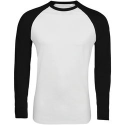 Vêtements Homme T-shirts manches longues Sols Contrast Blanc/noir