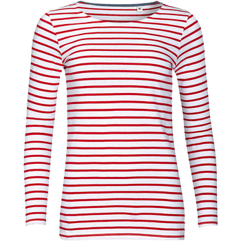 Vêtements Femme T-shirts manches longues Sols Marine Blanc/Rouge