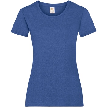 Vêtements Femme T-shirts aqua manches courtes Fruit Of The Loom 61372 Bleu