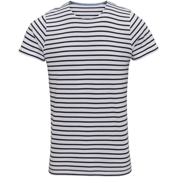 Vêtements Homme T-shirts manches courtes Asquith & Fox Mariniere Blanc / bleu marine