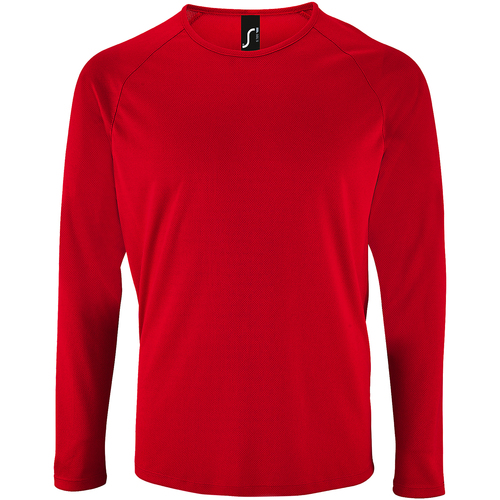VêBraun Homme Polos manches longues Sols 2071 Rouge