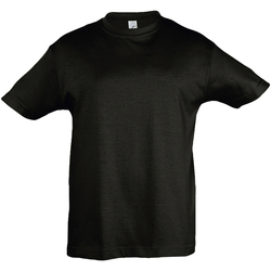 Vêtements Enfant T-shirts linen manches courtes Sols 11970 Noir