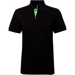 Vêtements Homme Polos manches courtes Asquith & Fox AQ012 Noir/Vert