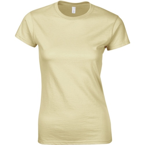 Vêtements Femme T-shirts manches courtes Gildan Soft Beige