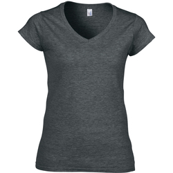 Vêtements Femme T-shirts manches courtes Gildan Soft Style Gris sombre chiné