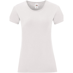 Vêtements Femme T-shirts manches longues Fruit Of The Loom Iconic Blanc