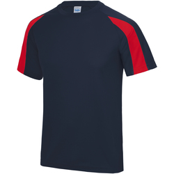 Vêtements Enfant T-shirts Contrast manches courtes Awdis Contrast Bleu marine/Rouge feu