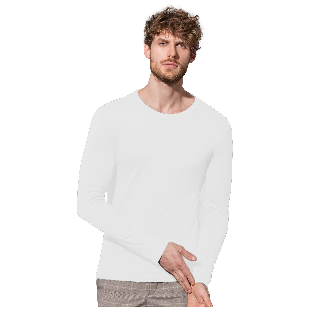 Vêtements Homme T-shirts manches longues Stedman Stars AB358 Blanc