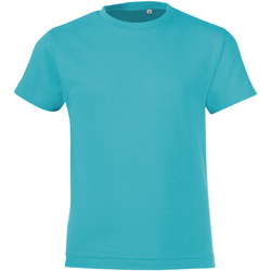 Vêtements Garçon T-shirts manches courtes Sols 01183 Bleu atoll