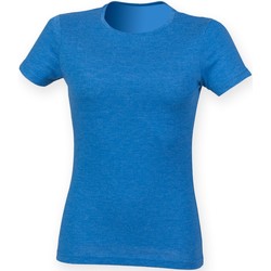 Vêtements Femme T-shirts manches courtes Skinni Fit SK161 Bleu Triblend