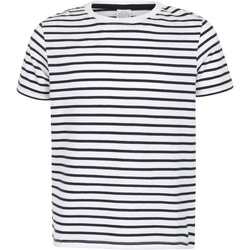 Vêtements Enfant T-shirts manches courtes Skinni Fit SM202 Blanc / bleu marine