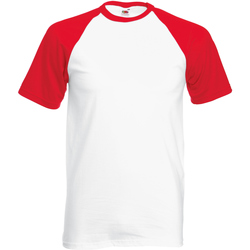 Vêtements Homme T-shirts wearing manches courtes Fruit Of The Loom 61026 Blanc/Rouge
